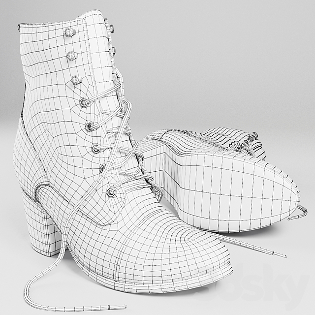 Female boots Diesel 3ds Max - thumbnail 3