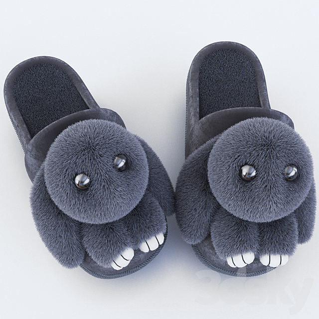 Fluffy Slippers 3ds Max - thumbnail 2