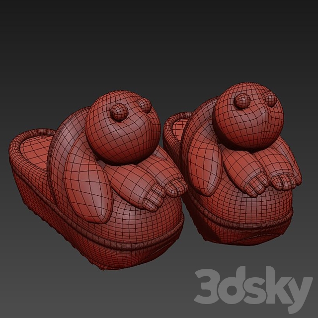 Fluffy Slippers 3ds Max - thumbnail 3