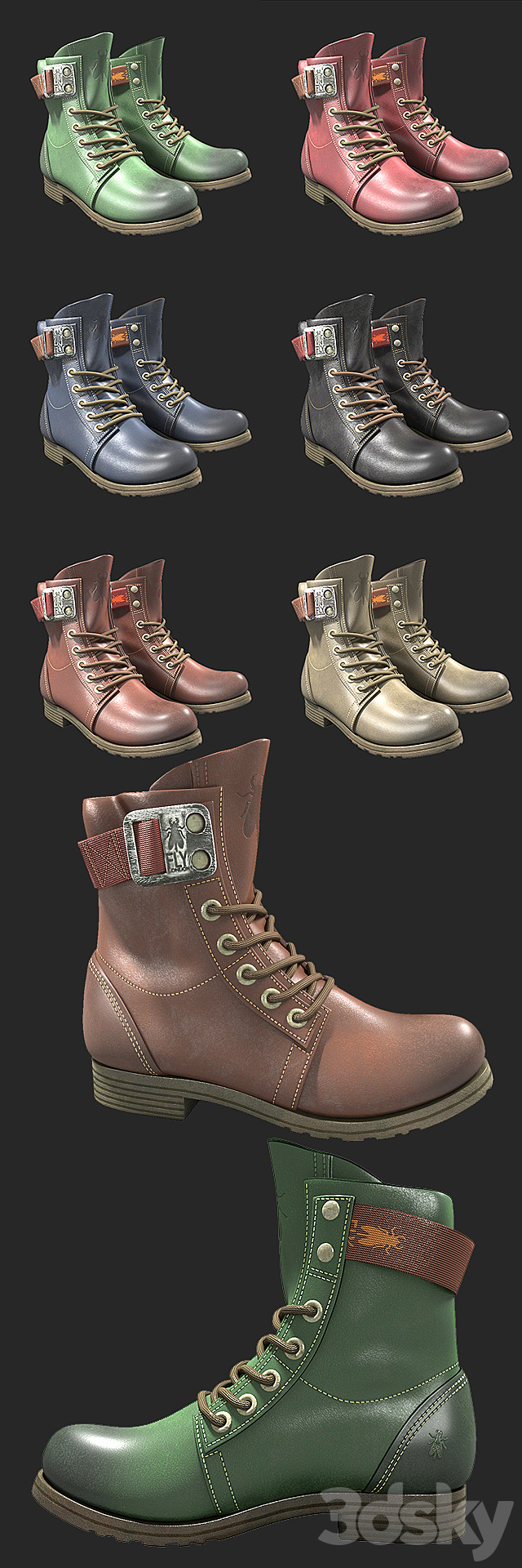 Fly London Stay Rug Women’s Biker Boots 3ds Max - thumbnail 2