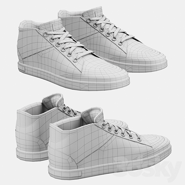 High-Top Sneakers 3DSMax File - thumbnail 3