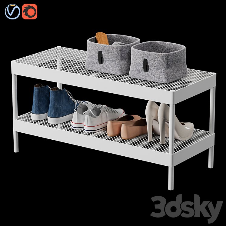 Ikea Makkaper Shoe Rack and Shoe Set 3DS Max - thumbnail 1