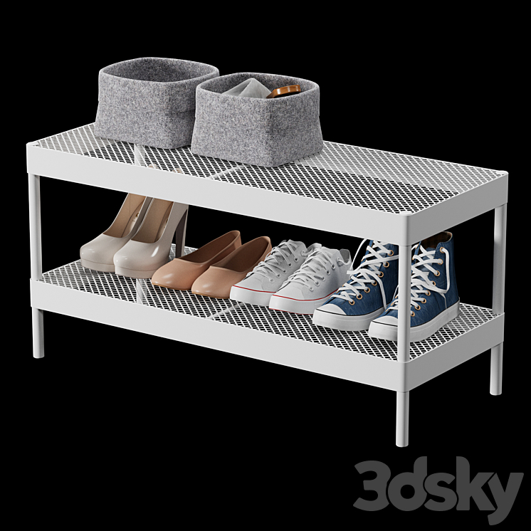 Ikea Makkaper Shoe Rack and Shoe Set 3DS Max - thumbnail 2