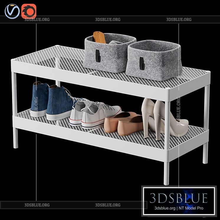 Ikea Makkaper Shoe Rack and Shoe Set 3DS Max - thumbnail 3