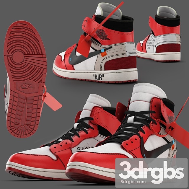 Jordan off-white nike 3dsmax Download - thumbnail 1