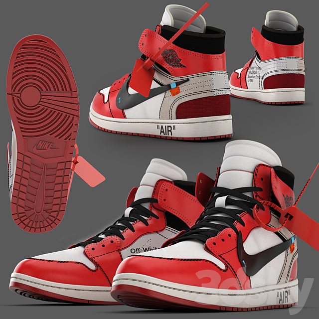 Jordan Off-White NIKE 3DSMax File - thumbnail 1