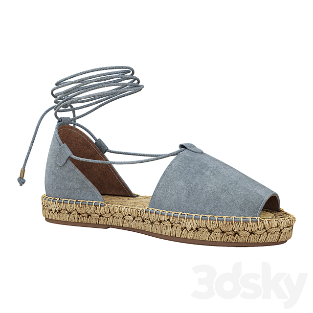 Lace up Espadrilles Alma Blue Sandals 3ds Max - thumbnail 1