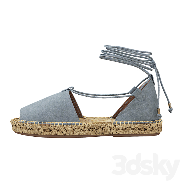 Lace up Espadrilles Alma Blue Sandals 3ds Max - thumbnail 2