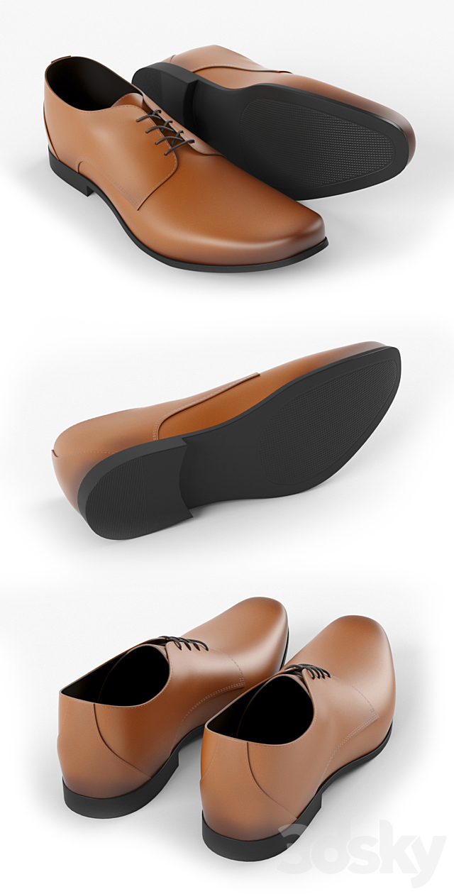 Leather Shoes 3DS Max Model - thumbnail 2