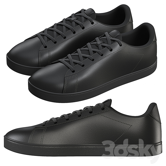 Leather Shoes Black and White 3DS Max Model - thumbnail 3