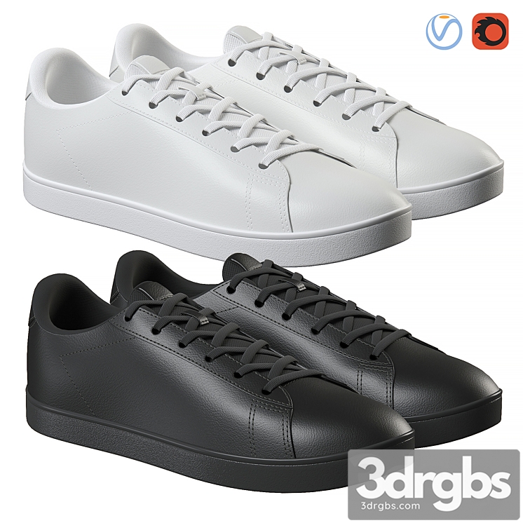 Leather Shoes Black and White 3dsmax Download - thumbnail 1