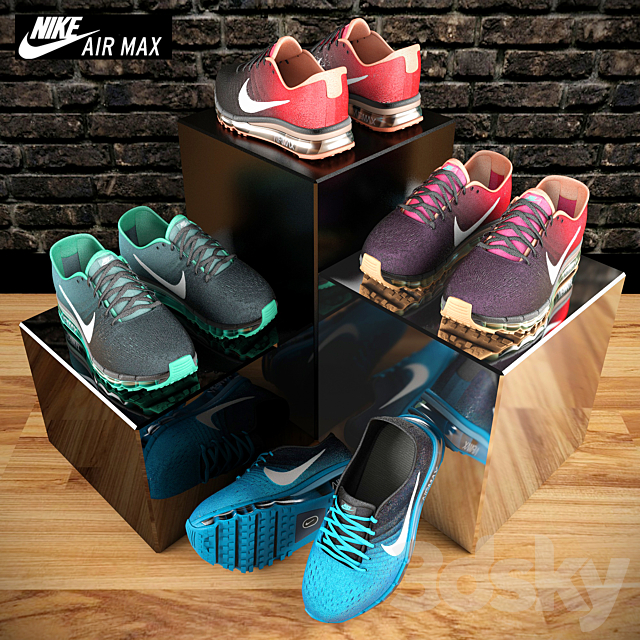 Low poly sneakers Nike Air Max 3DSMax File - thumbnail 2