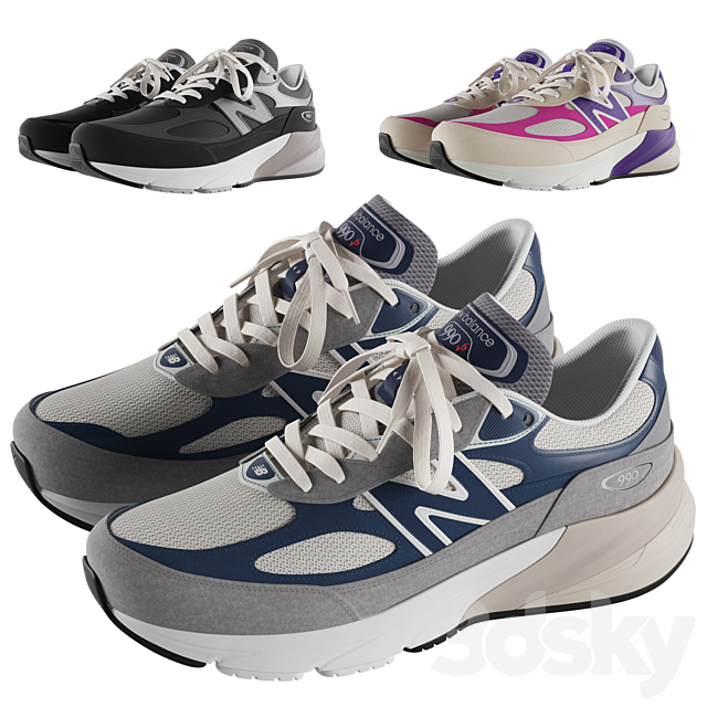 New Balance 990v6 3ds Max - thumbnail 1