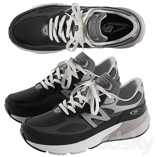 New Balance 990v6 3ds Max - thumbnail 2