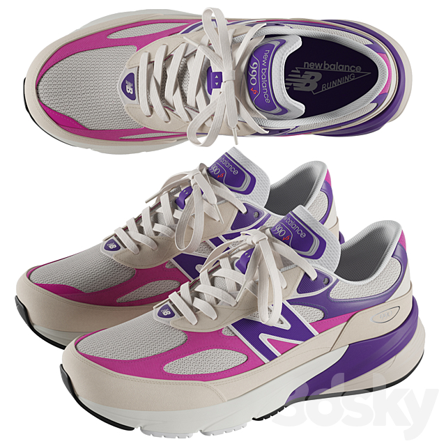 New Balance 990v6 3ds Max - thumbnail 3