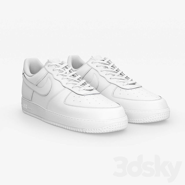 nike af1 white 3ds Max - thumbnail 1