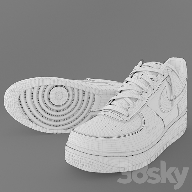 Nike Air Force 1 3DS Max Model - thumbnail 5