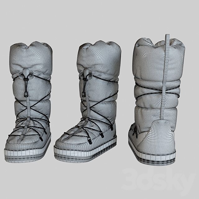 Quilted OPRAH KNITTED LEG SNOWBOOT 3DSMax File - thumbnail 2