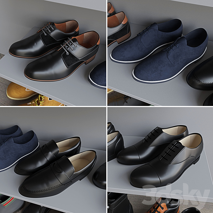 Set of men's shoes 1 3DS Max - thumbnail 2