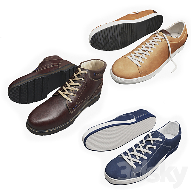 Set of shoes 2 3DSMax File - thumbnail 1