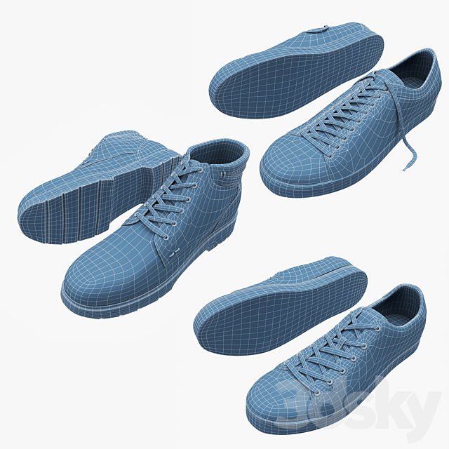 Set of shoes 2 3DSMax File - thumbnail 3