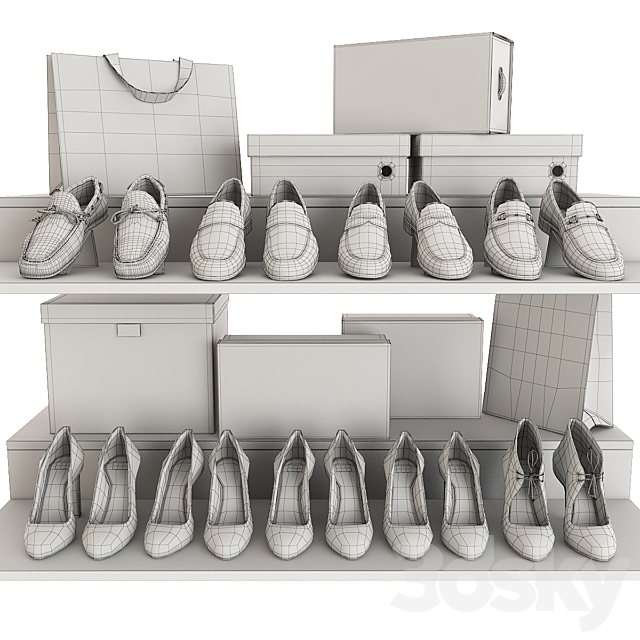 Set of shoes 3DS Max Model - thumbnail 2