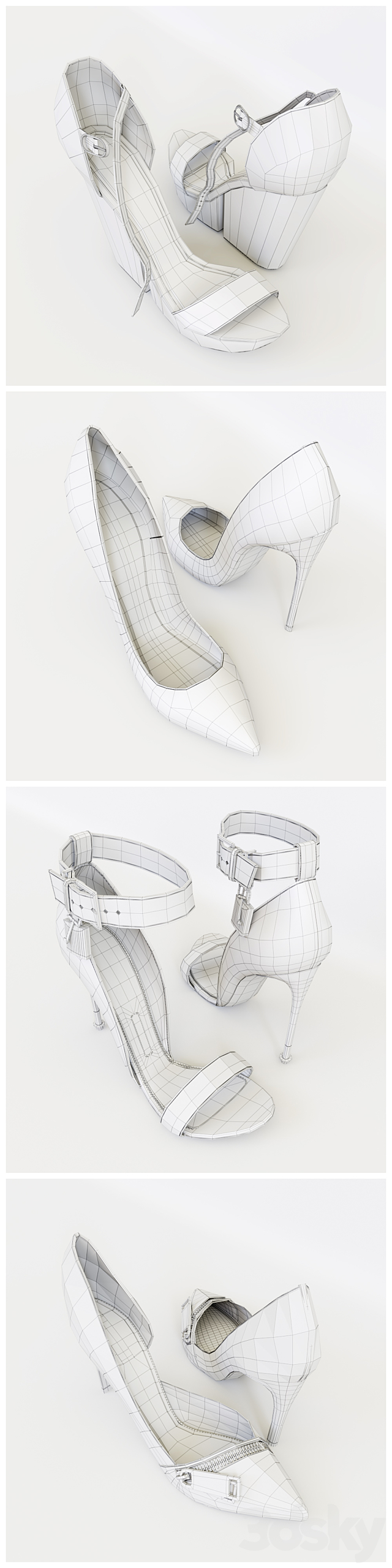 Set of women shoes 3DS Max Model - thumbnail 3