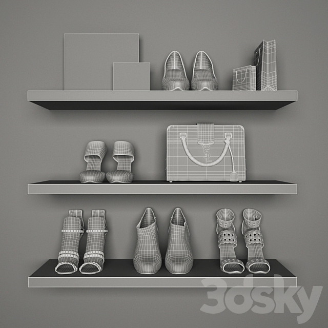 Set of women’s shoes I Women shoes 3DS Max Model - thumbnail 3