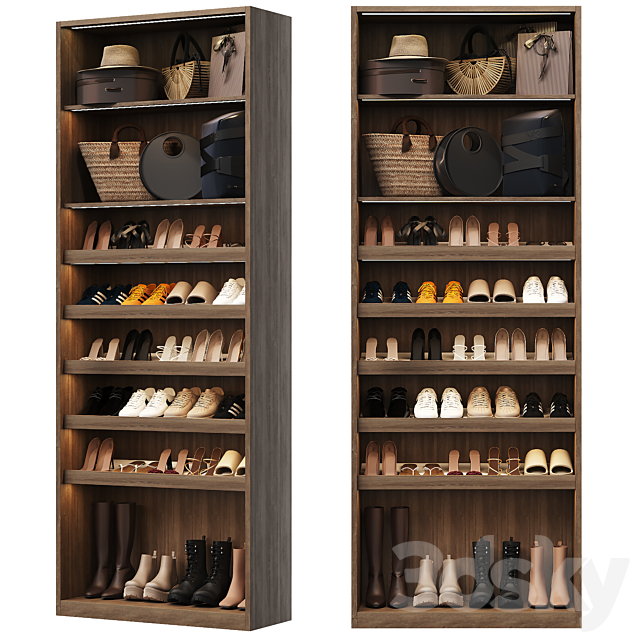 Shoe cabinet with filling for hallway and wardrobe 3ds Max - thumbnail 1