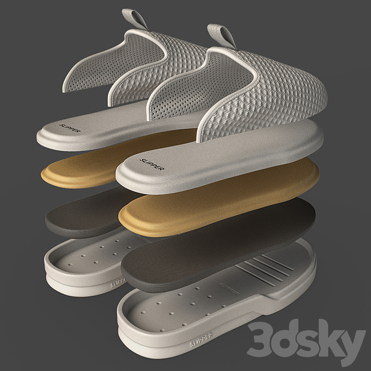Slippers 3DS Max Model - thumbnail 2