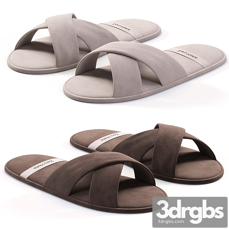 Slippers With Open Toe 3dsmax Download - thumbnail 1