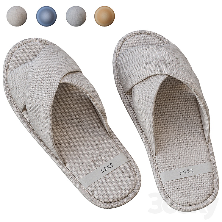 Slippers Zara Home 3DS Max - thumbnail 1