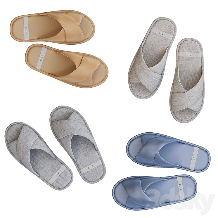 Slippers Zara Home 3DS Max - thumbnail 2