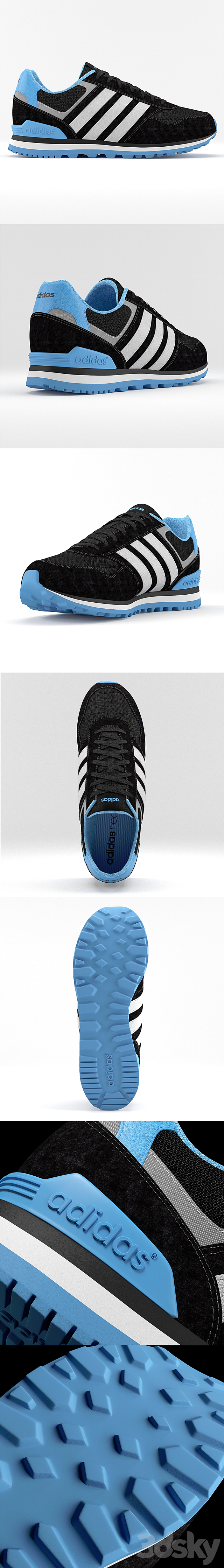 Sneakers Adidas Neo 3ds Max - thumbnail 2