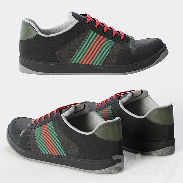 Sneakers black screener 3DS Max Model - thumbnail 2