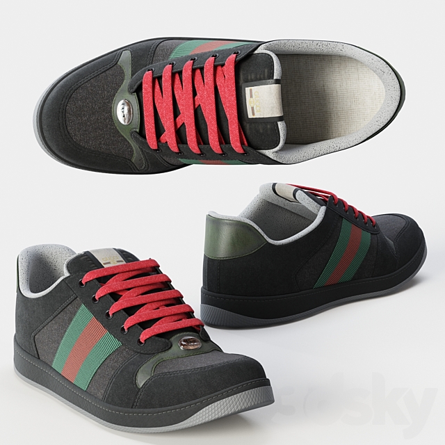 Sneakers black screener 3DS Max Model - thumbnail 4