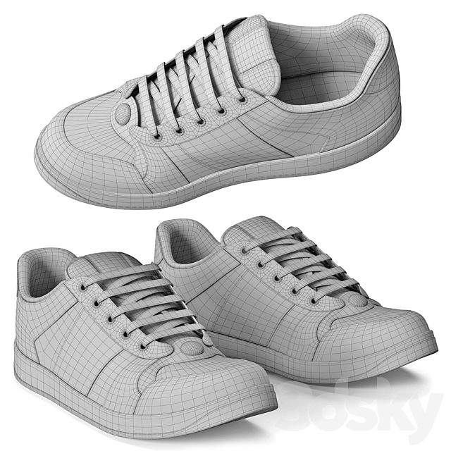 Sneakers black screener 3DS Max Model - thumbnail 5