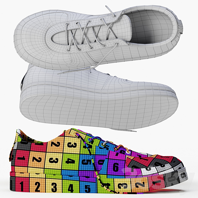 Sneakers classic 3DS Max Model - thumbnail 3