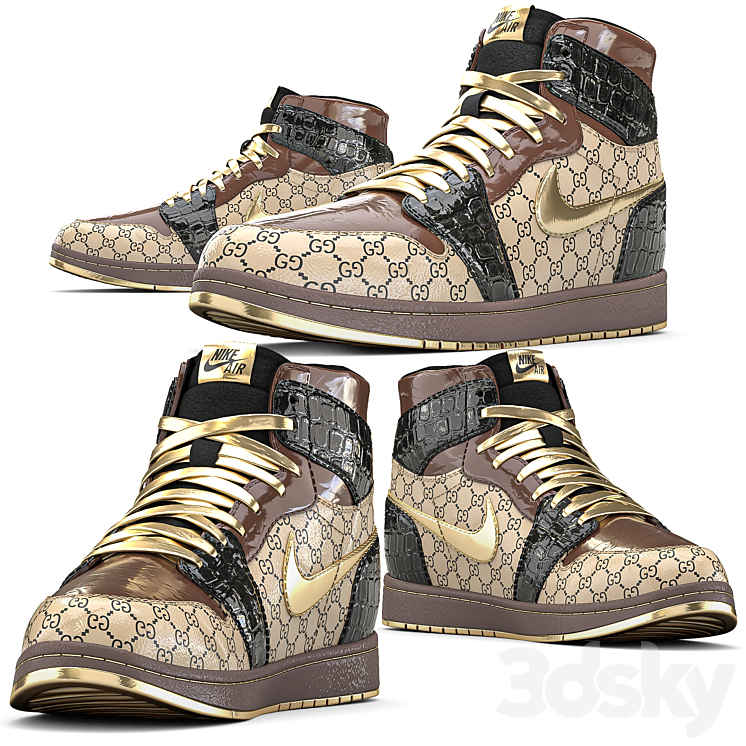 Sneakers Nike-Gucci 3DS Max - thumbnail 1