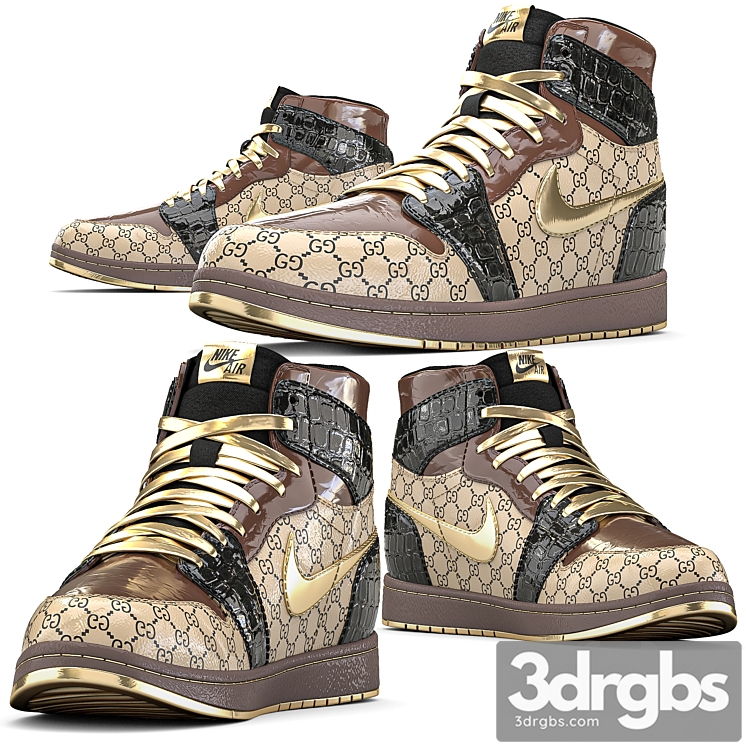 Sneakers Nike Gucci 3dsmax Download - thumbnail 1