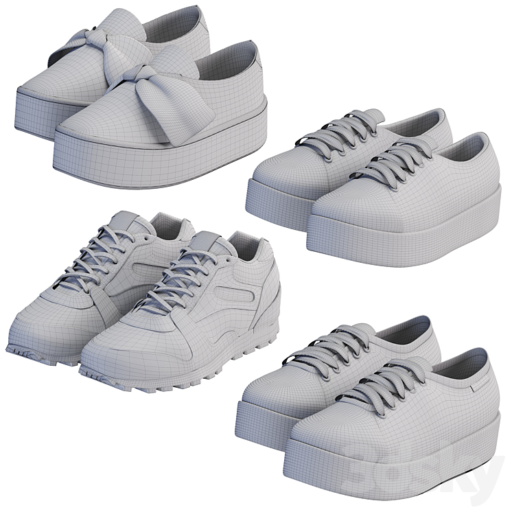 Sneakers shoes 3DS Max Model - thumbnail 2