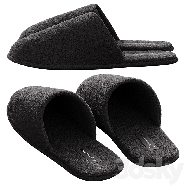 Terry slippers Zara Home 3DS Max Model - thumbnail 2