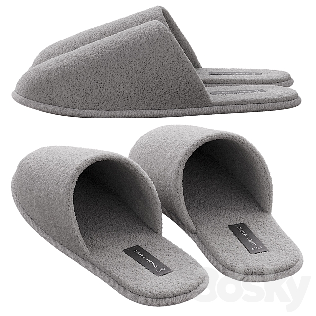 Terry slippers Zara Home 3DS Max Model - thumbnail 3