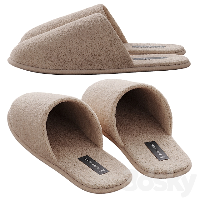 Terry slippers Zara Home 3DS Max Model - thumbnail 5