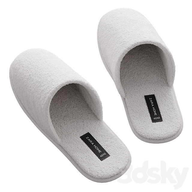 Terry slippers Zara Home 3DS Max Model - thumbnail 6