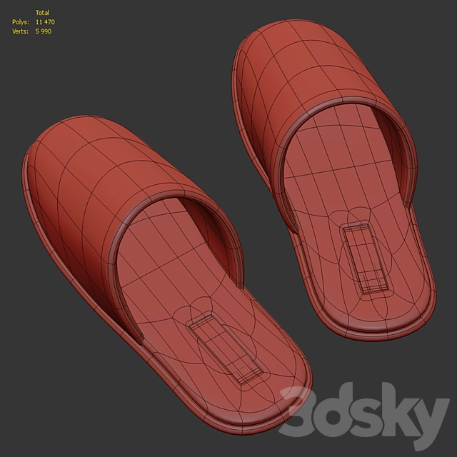 Terry slippers Zara Home 3DS Max Model - thumbnail 7