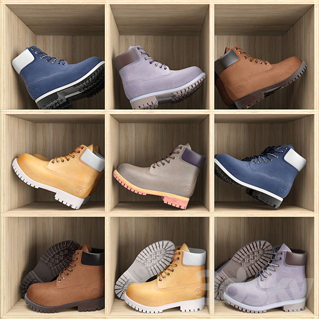 Timberland Boots for men in five colors 3DSMax File - thumbnail 1