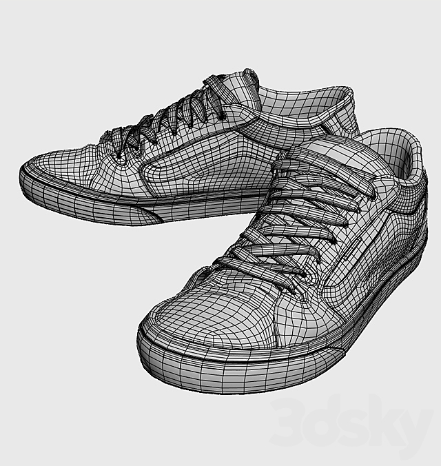 Vans grunge shoes 3ds Max - thumbnail 3