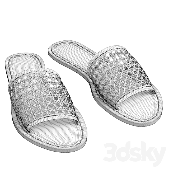 Vegan Woven Rattan Slides 3DSMax File - thumbnail 3