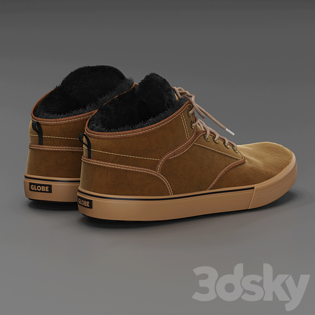 Winter sneakers Globe Motley Mid 3DSMax File - thumbnail 3